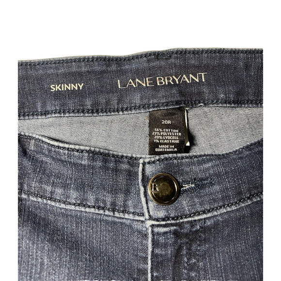 Lane Bryant Women's Plus Size 20R Skinny Jeans Blue Denim Dark Wash Fringe - Picture 4 of 11